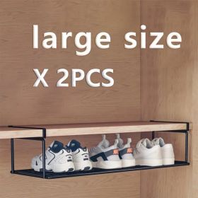 "European Style Shoe Rack - Heavy-Duty Adjustable Shelves + Storage Basket" (Capacity: black large size*2)